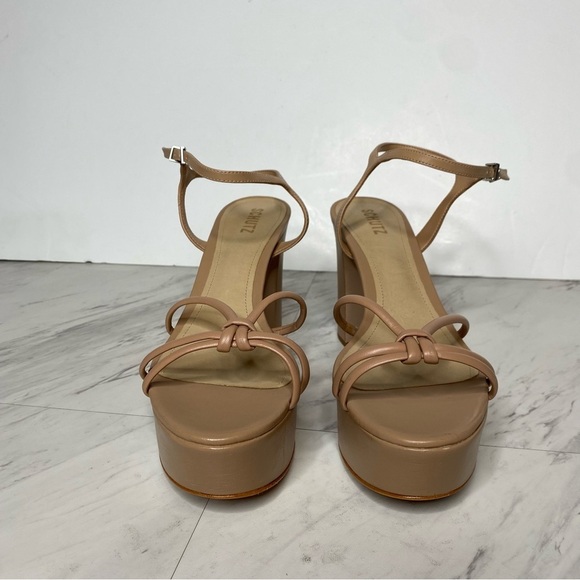 Schutz Kelsie Platform Tan Heeled Sandal 11B - Picture 2 of 14